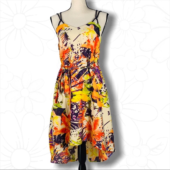 Jessica Simpson Hi -Low Midi Floral Print Dress - Picture 1 of 16